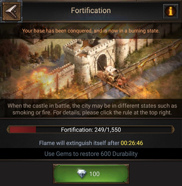 fortress restore durability Rise of Empires