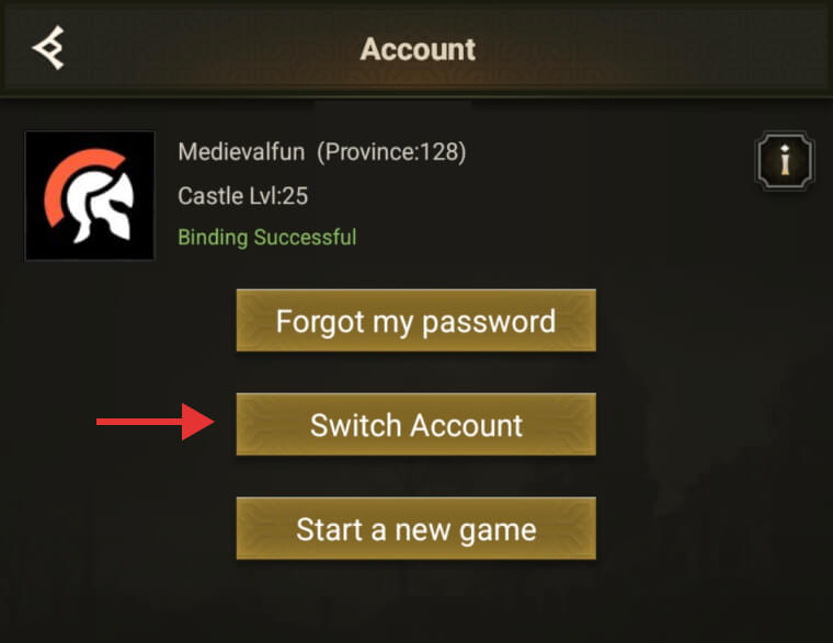 switching accounts in Rise of Empires