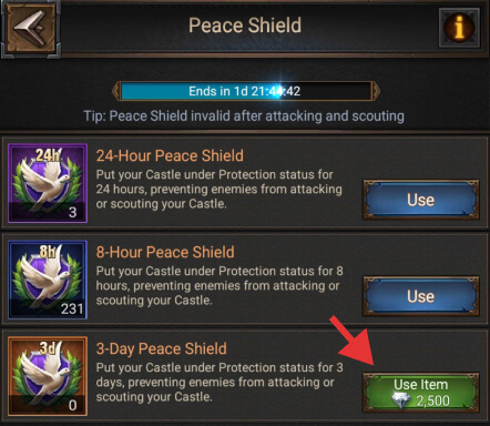Using the 3-day Peace Shield