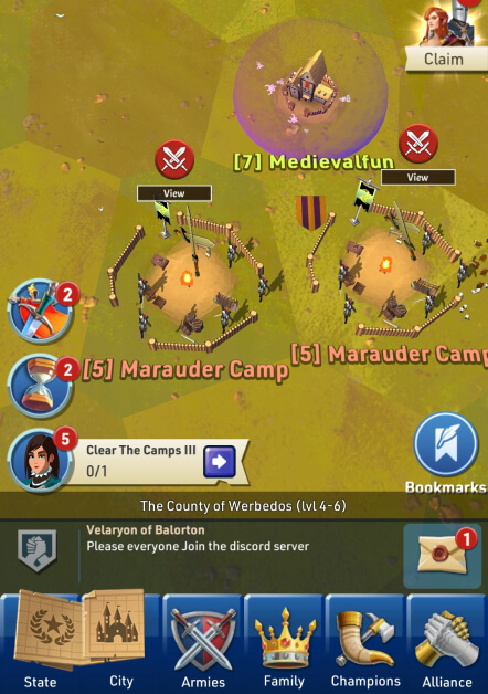 Attacked nearby enemy camps Kingdom Maker