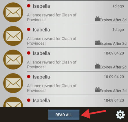 reading all in-game emails at once in Rise of Empires
