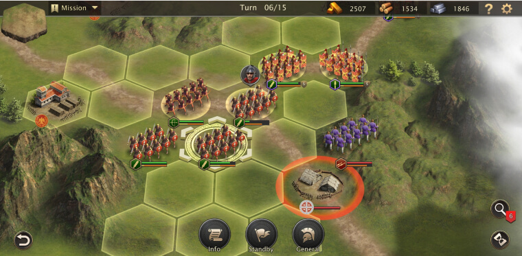 Attacking enemy units in Grand War: Rome Strategy Games