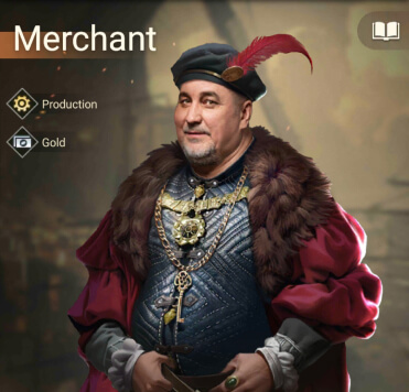 Larry the Merchant development stationing hero in Rise of Empires
