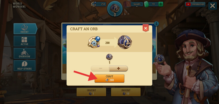 Crafting an Orb with 200 Gears