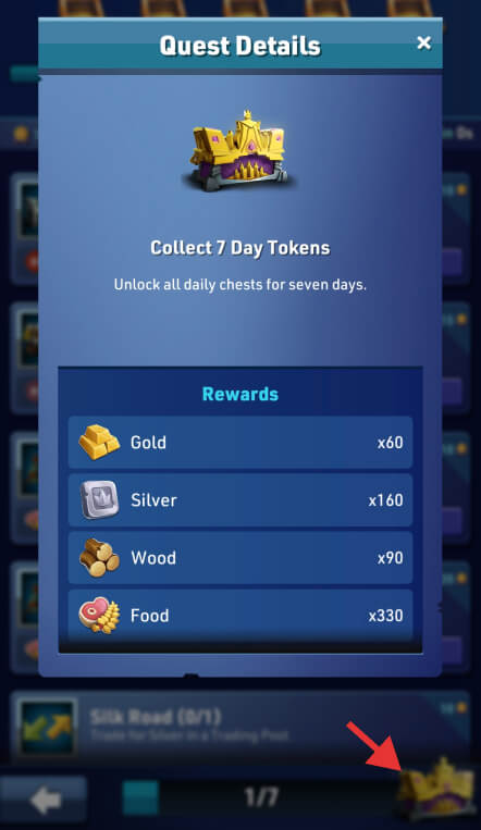 The big 7 days chest and the Silver rewards