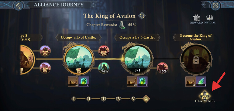 Alliance Journey gold rewards in Age of Frostfall