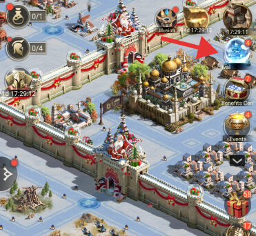 how to access the Snow Festival in Rise of Empires