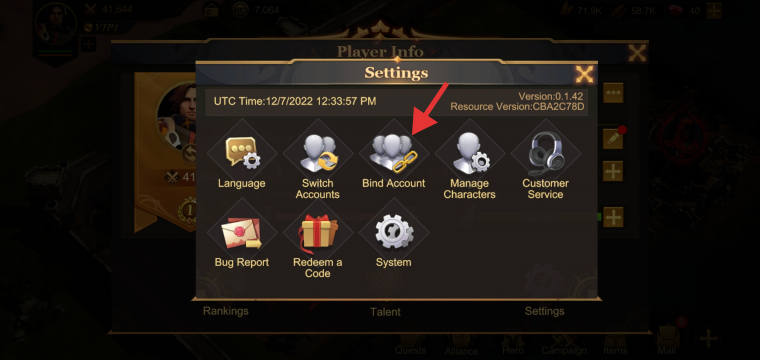 how to bind account to Google in Land of Empires Immortal