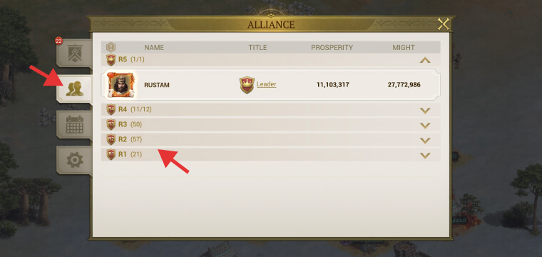 Alliance ranks in Game of Empires