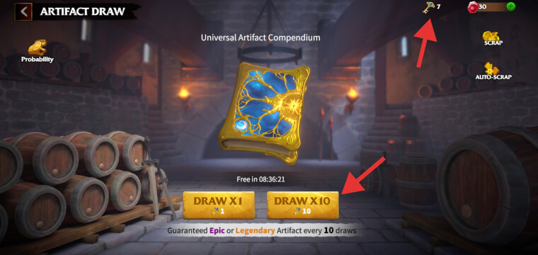 Call of Dragons Artifact Draw and Universal Artifact Compendium - How to get Artifacts