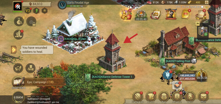 Game of Empires Alliance Defense Tower and Trading Post