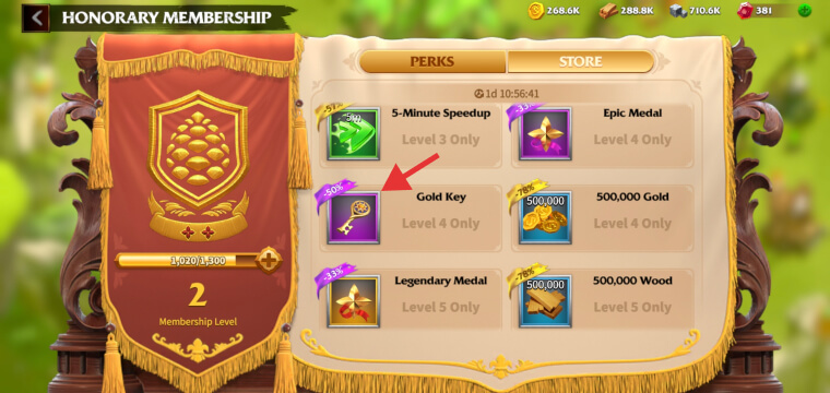 Gold Keys discounted in Honorary Membership Store