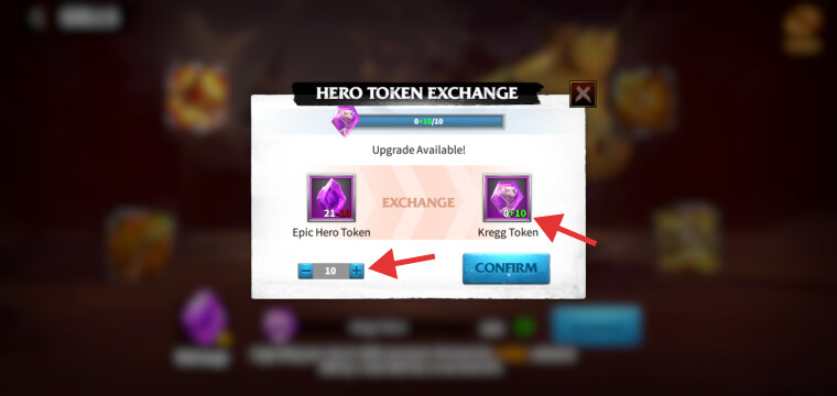 Hero Token Exchange example for Call of Dragons