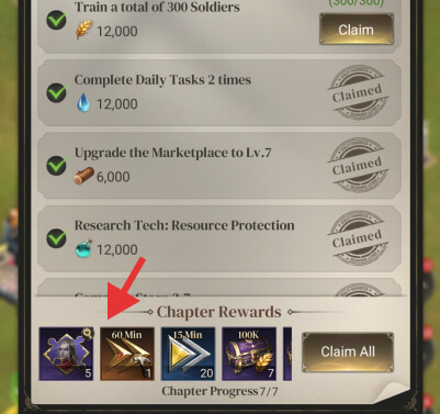 Campaign Chapter rewards example