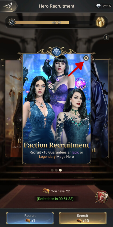 Using Faction Recruitment Cards