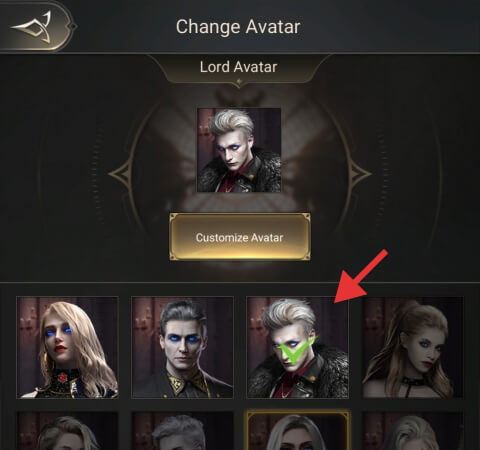 How to change the avatar in Nations of Darkness