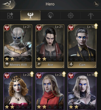Upgrading my most powerful heroes in Nations of Darkness
