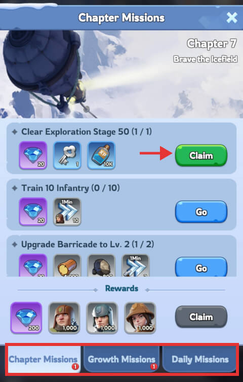Chapter, Growth, and Daily Missions