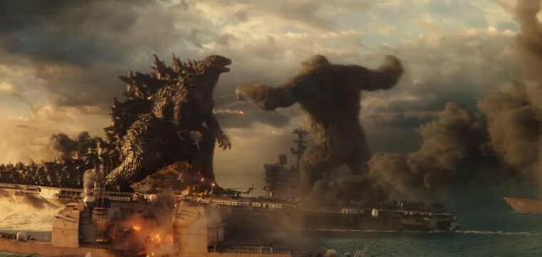 Godzilla vs. Kong (2021) - the giant Kong fighting against the colossal Goodzilla