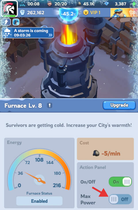 How to increase City's warmth White Out Survival