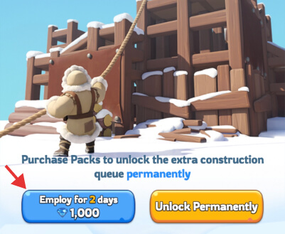 Unlocking the second building queue