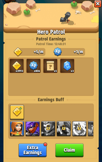 Archero Hero patrol earnings