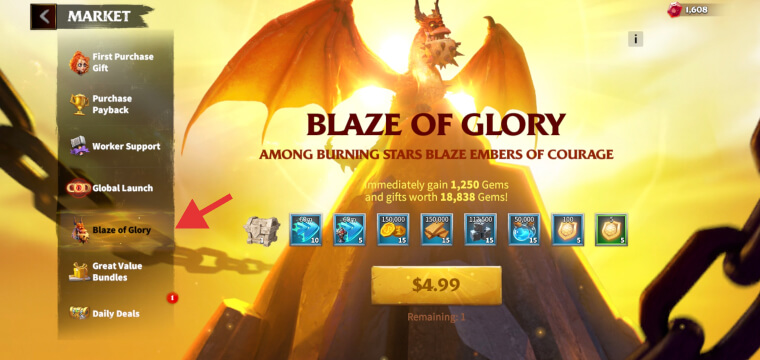 Blaze of Glory Pack Call of Dragons