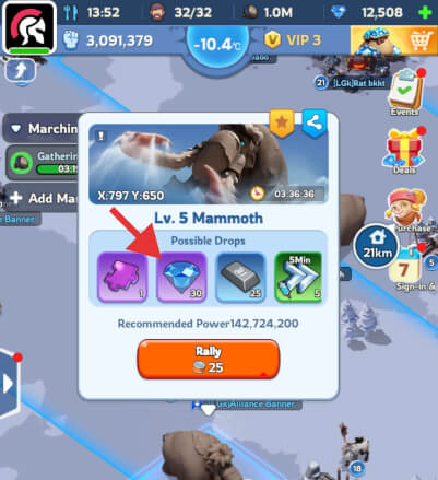 Mammoth level 5 rally rewards