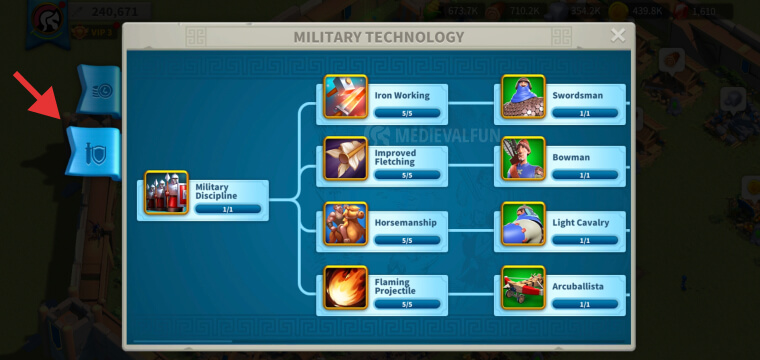 Military technology tree upgraded in Rise of Kingdoms