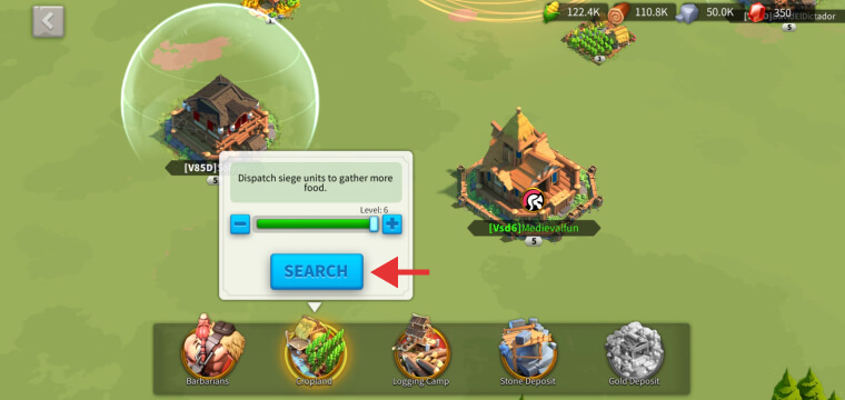 Searching high-level resource points in Rise of Kingdoms