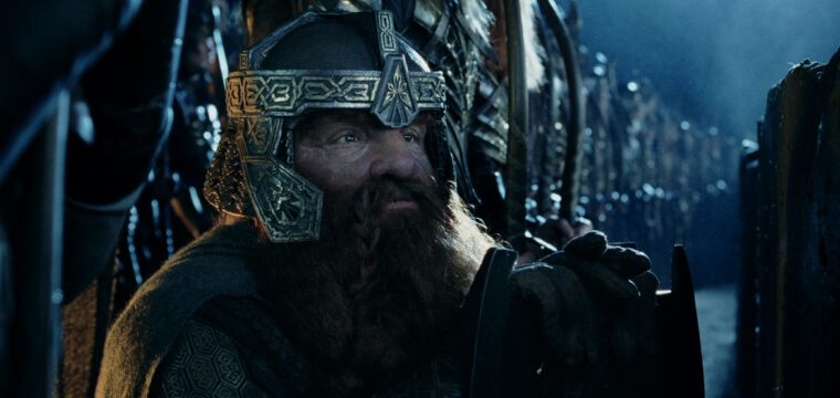 The Lord of the Rings: The Two Towers - Gimli preparing for battle
