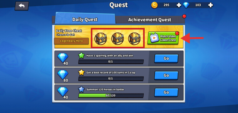 Tower Brawl Daily Quests and daily free chests