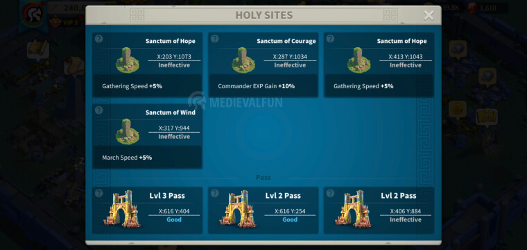 Alliance Holy Sites Rise of Kingdoms