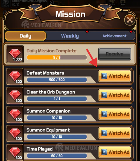 Daily Missions - Valkyrie Idle
