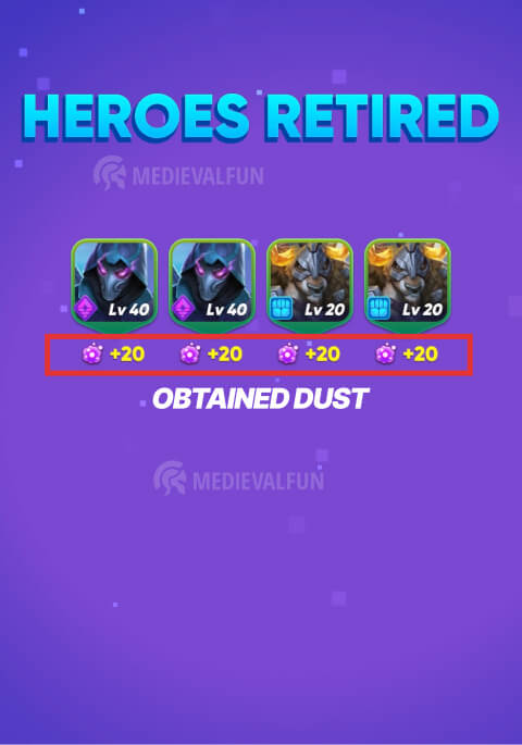 Obtained Dust from having the Common heroes retired