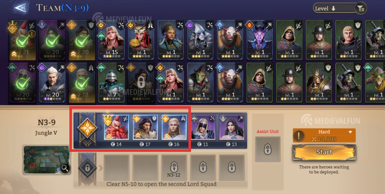 Lord hero benefits and 2 other heroes of the same faction included in the same squad