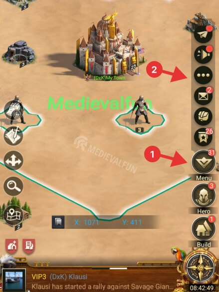 How to find user ID in Rise of Empires: Ice and Fire, step 1