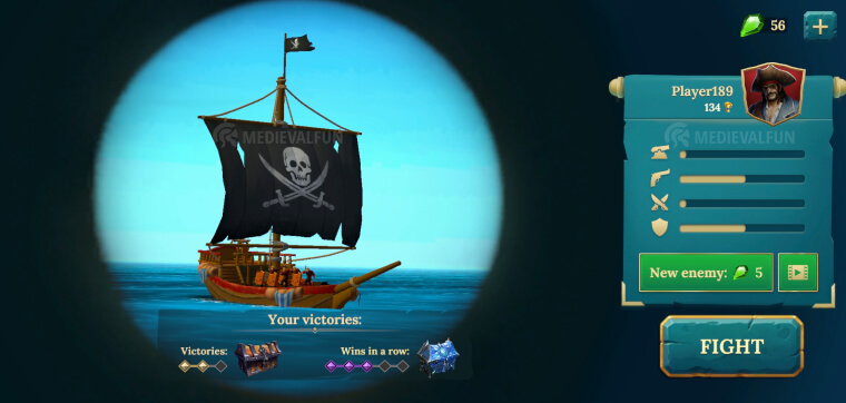 PvP battle in Pirate Ships Build and Fight game
