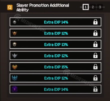 Slayer promotion extra EXP tabs