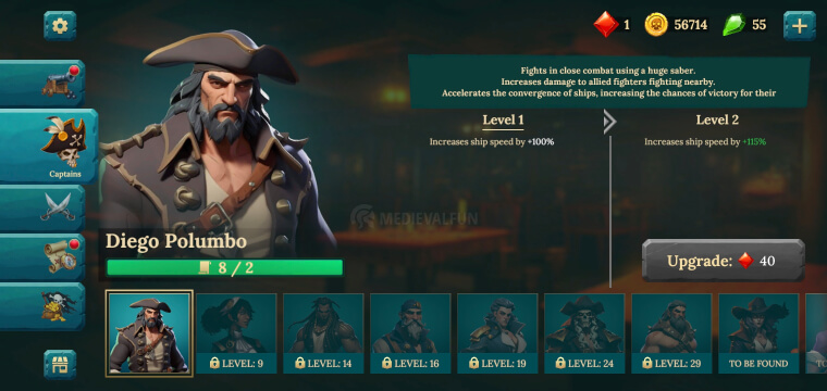 Unlocking Captains in Pirate Ships