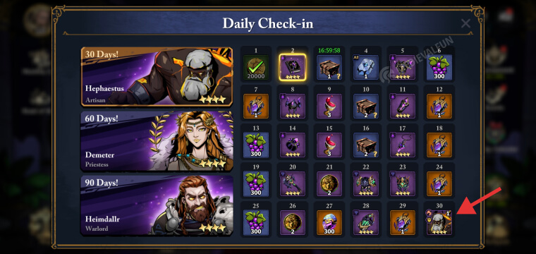 Collecting daily rewards in Lost Realm Chrono rift