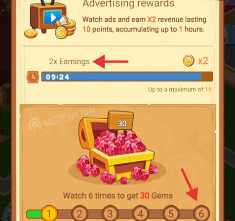 Multiplied earnings in the Idle Dragon School mobile game