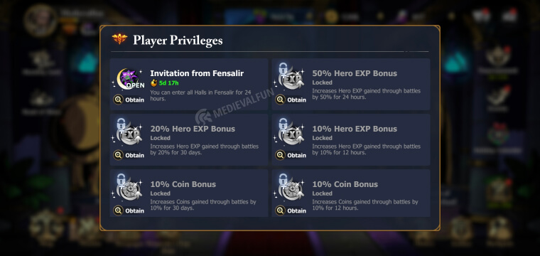 Activating Player Privilege buffs