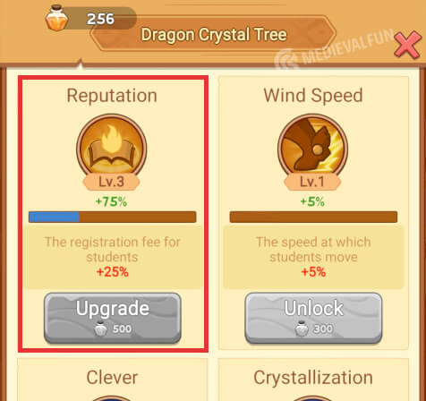 Prioritizing the Reputation in the Dragon Crystal Tree