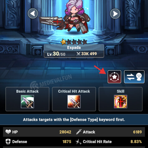 how to reset heroes in Seven Knights, step 1