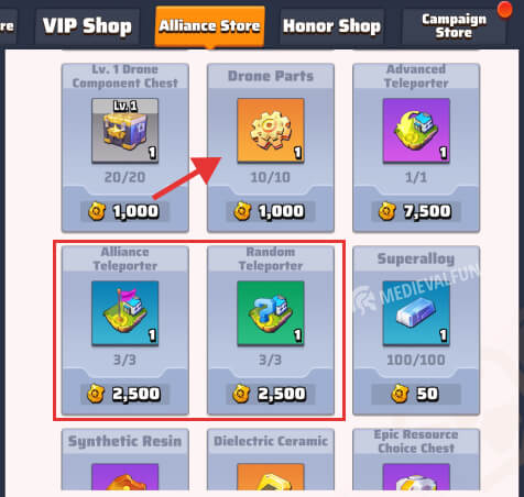 Alliance store and its most valuable items in Last War Survival