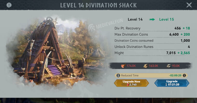 Divination Shack building level 14 in Viking Rise